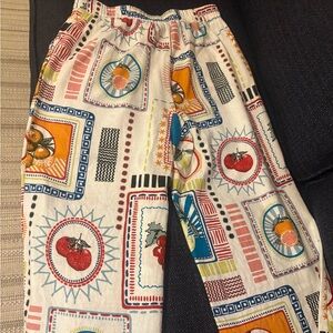 Linen blend colorful crop pants.